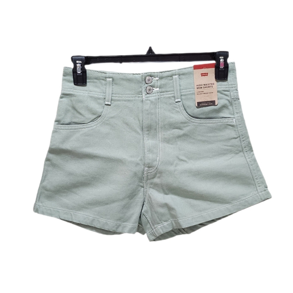 Levi's Women's High Waisted Mom Shorts Vintage-inspired Denim Size 28 Lily Pad